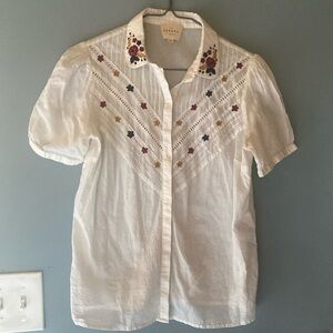 Sezane embroidered blouse